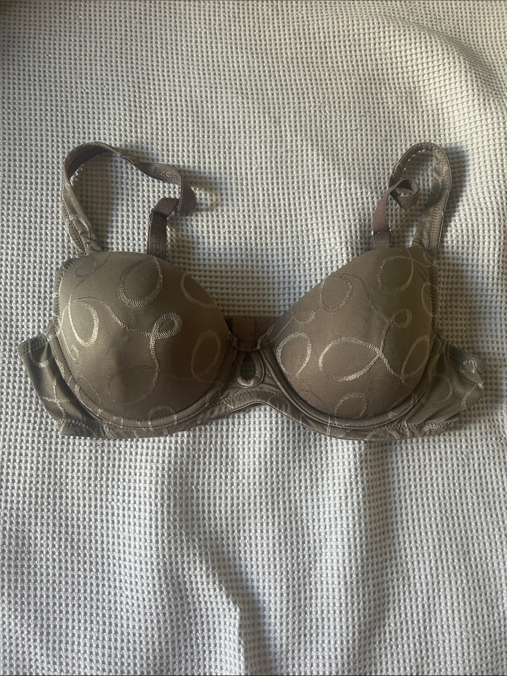 Liz Claiborne Taupe Molded Underwire Bra with Swirl Jacquard